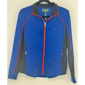 LRL Lauren Active Zip Royal Blue Athletic Track Jacket Large
